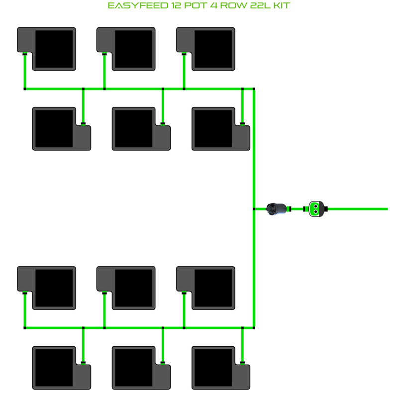 ALIEN EASYFEED 12 Pot Hydroponic kit 4 row