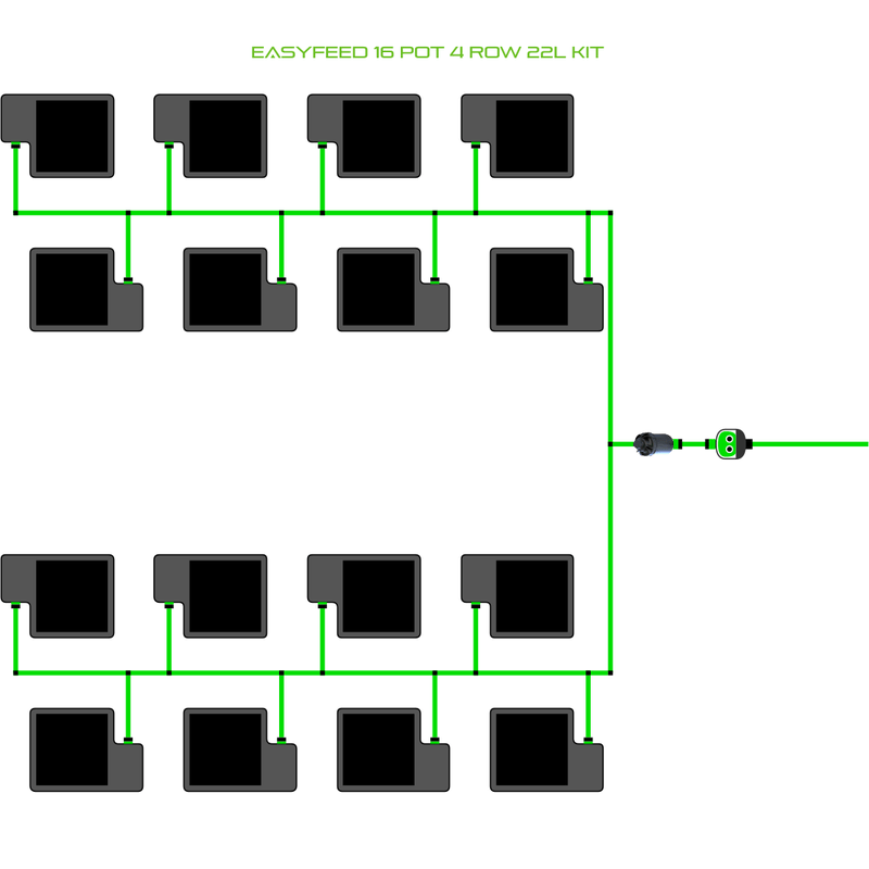 ALIEN EASYFEED 16 Pot Hydroponic kit 4 row