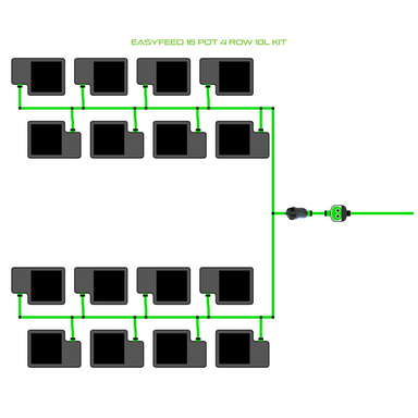 ALIEN EASYFEED 16 Pot Hydroponic kit 4 row