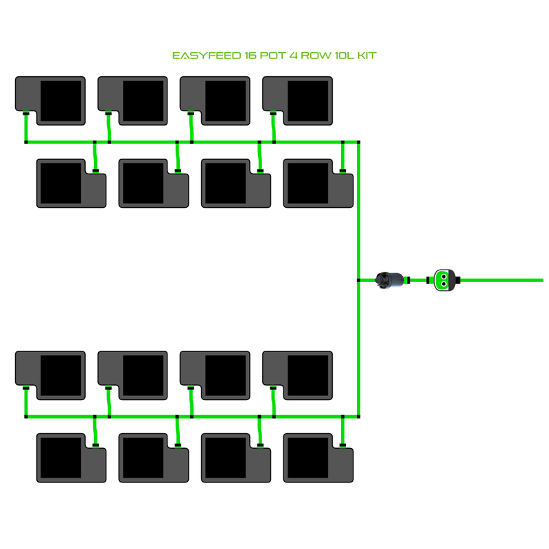 ALIEN EASYFEED 16 Pot Hydroponic kit 4 row
