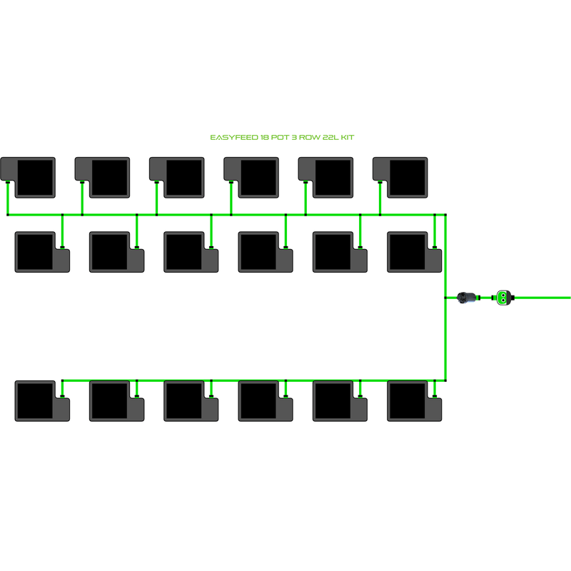ALIEN EASYFEED 18 Pot Hydroponic kit 3 row