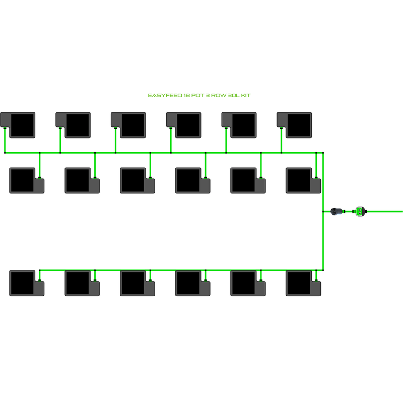 ALIEN EASYFEED 18 Pot Hydroponic kit 3 row