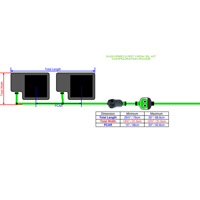 ALIEN EASYFEED 2 Pot Hydroponic kit 1 row