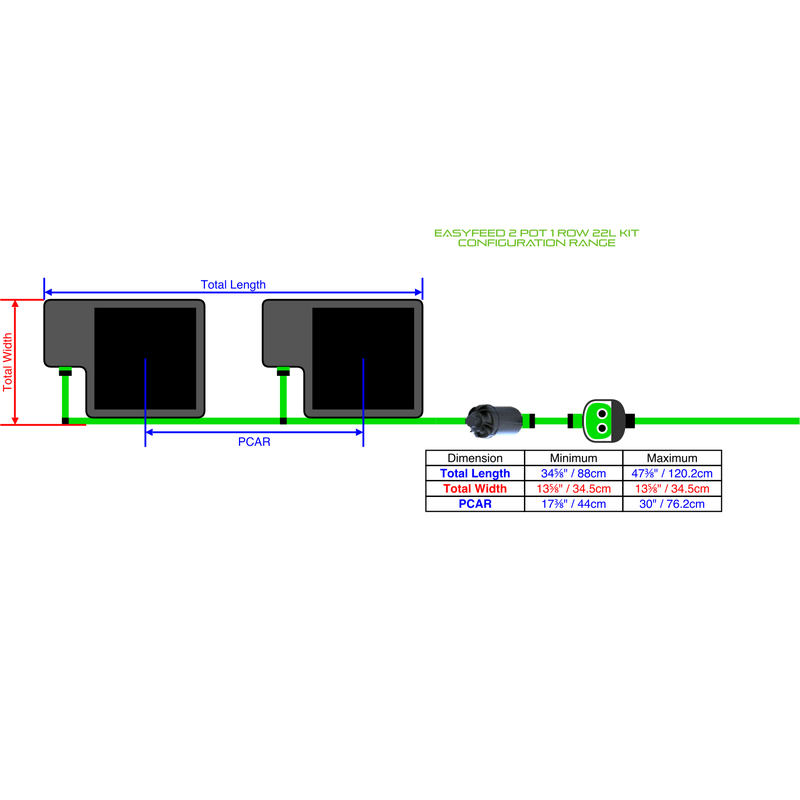 ALIEN EASYFEED 2 Pot Hydroponic kit 1 row