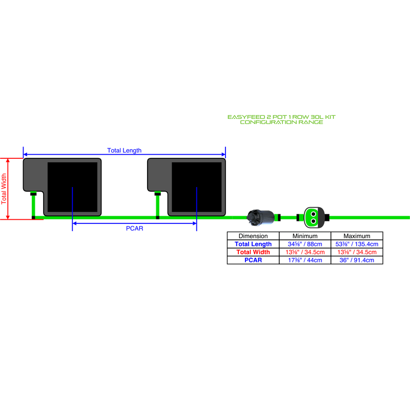 ALIEN EASYFEED 2 Pot Hydroponic kit 1 row