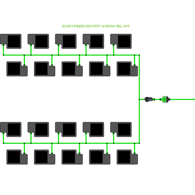ALIEN EASYFEED 20 Pot Hydroponic kit 4 row