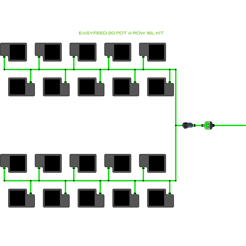 ALIEN EASYFEED 20 Pot Hydroponic kit 4 row