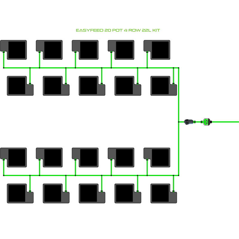ALIEN EASYFEED 20 Pot Hydroponic kit 4 row
