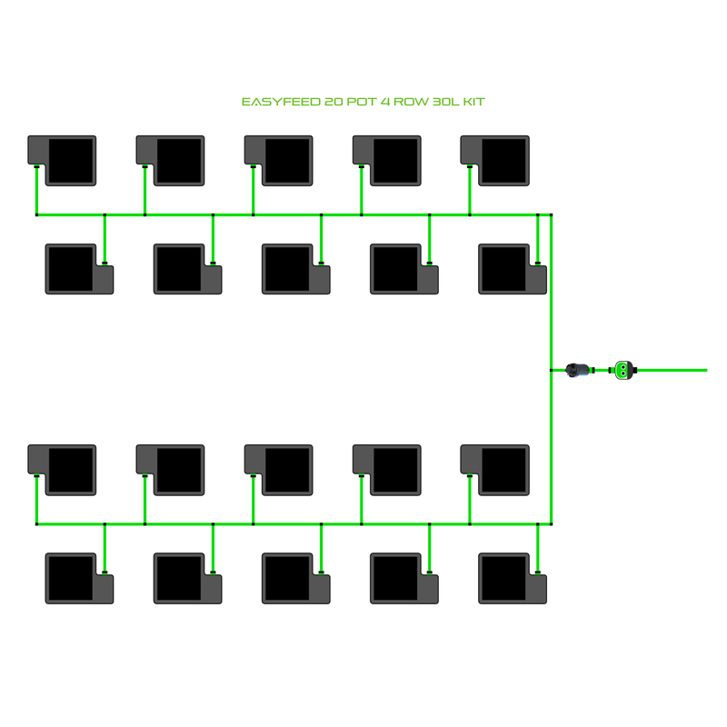 ALIEN EASYFEED 20 Pot Hydroponic kit 4 row