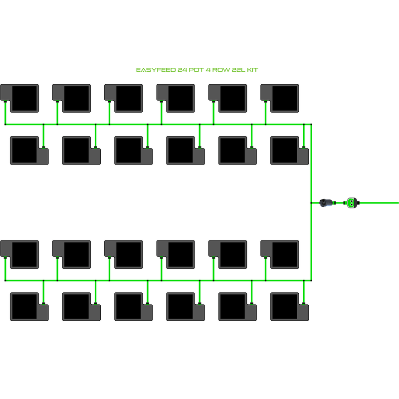 ALIEN EASYFEED 24 Pot Hydroponic kit 4 row