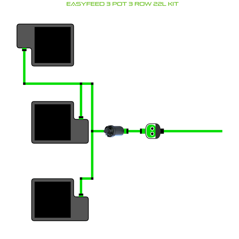 ALIEN EASYFEED 3 Pot Hydroponic kit 3 row