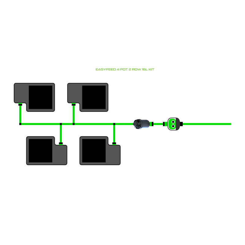 ALIEN EASYFEED 4 Pot Hydroponic kit 2 row