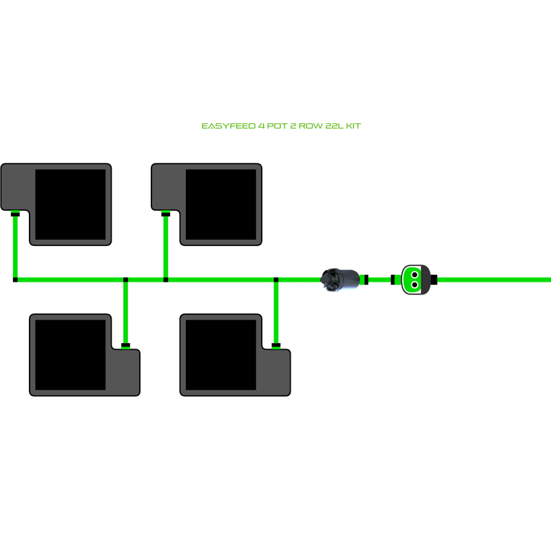 ALIEN EASYFEED 4 Pot Hydroponic kit 2 row