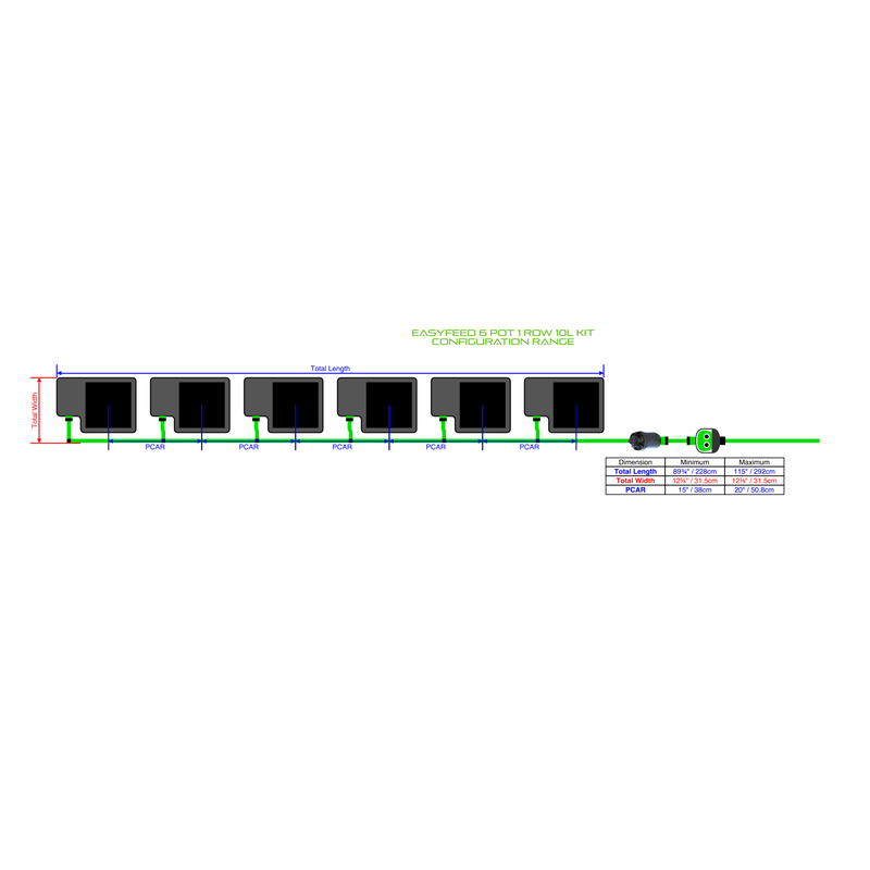 ALIEN EASYFEED 6 Pot Hydroponic kit 1 row