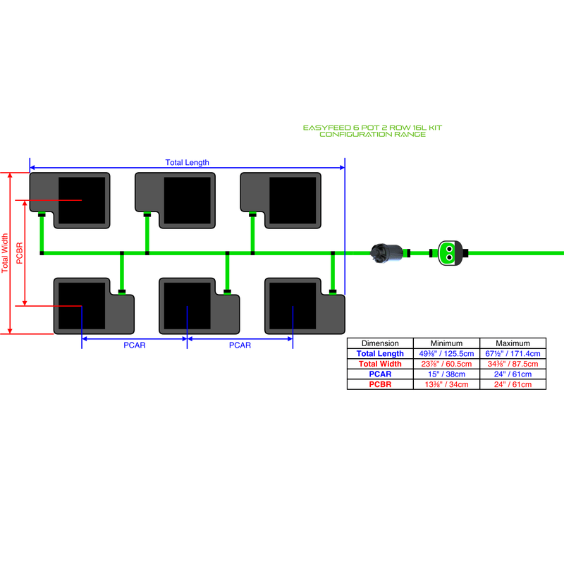 ALIEN EASYFEED 6 Pot Hydroponic kit 2 row