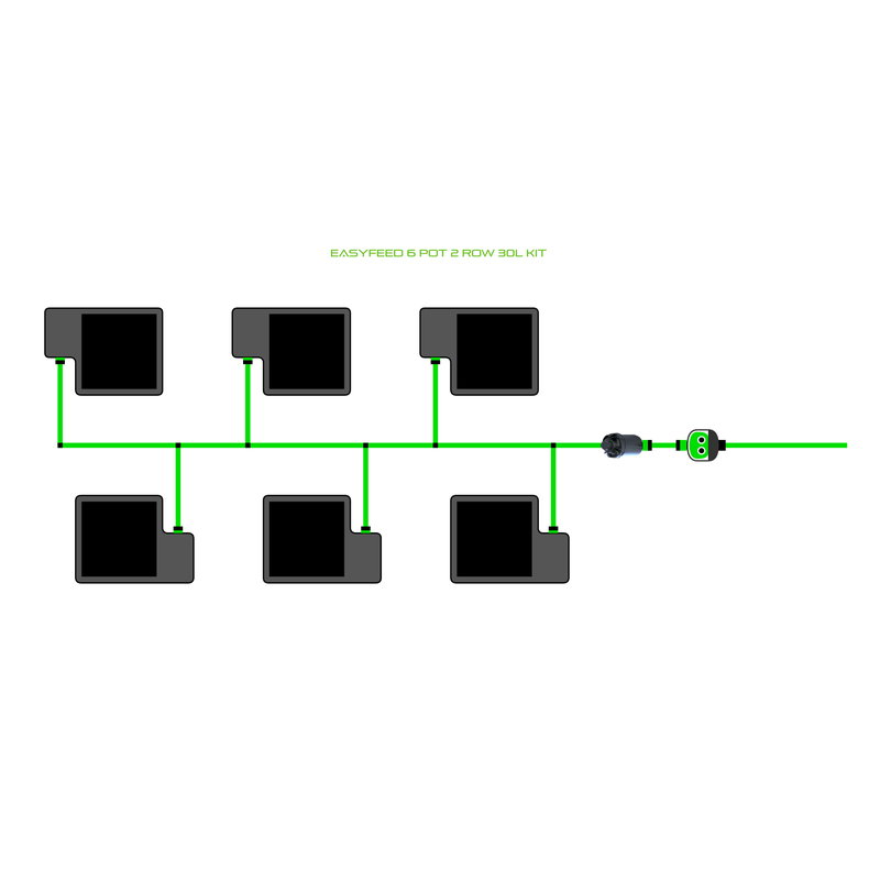 ALIEN EASYFEED 6 Pot Hydroponic kit 2 row