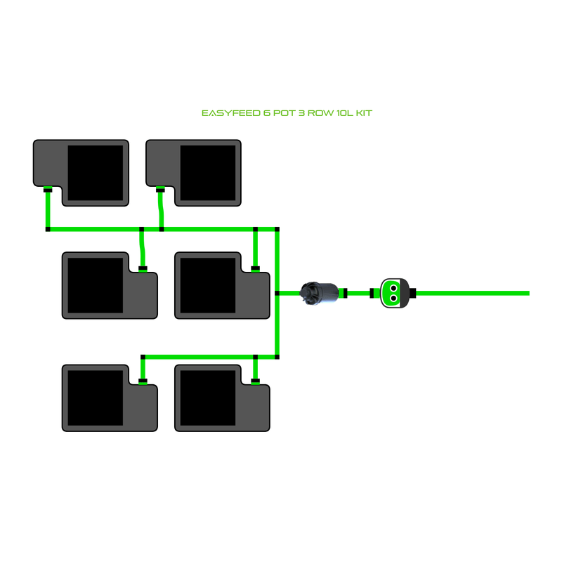 ALIEN EASYFEED 6 Pot Hydroponic kit 3 row