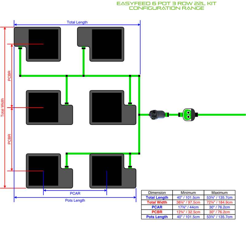 ALIEN EASYFEED 6 Pot Hydroponic kit 3 row