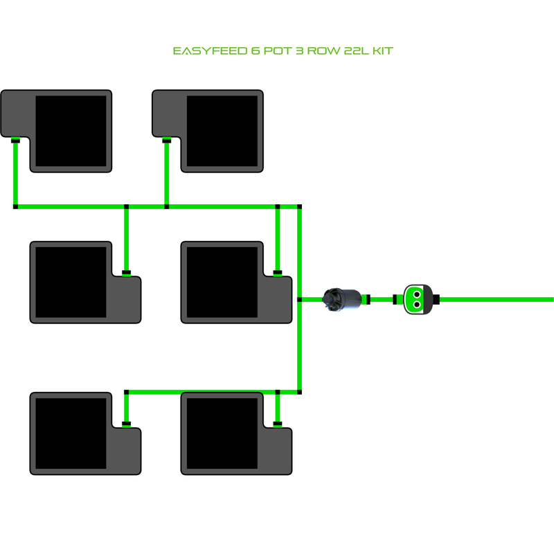 ALIEN EASYFEED 6 Pot Hydroponic kit 3 row