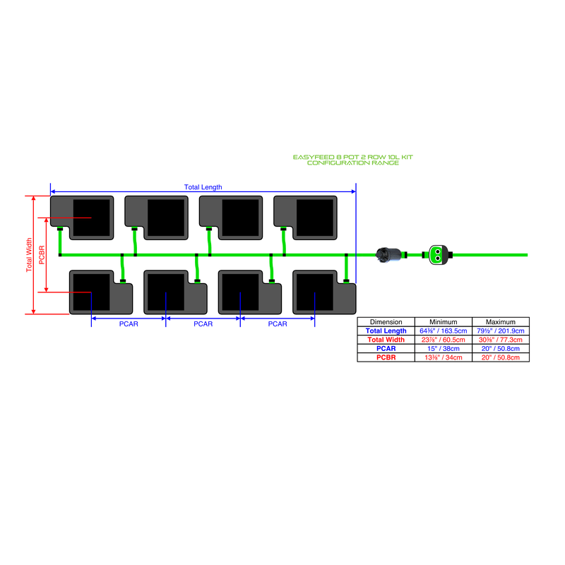 ALIEN EASYFEED 8 Pot Hydroponic kit 2 row