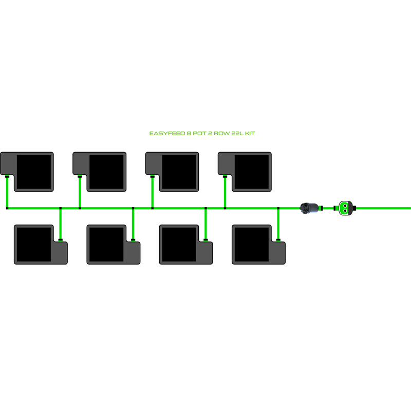 ALIEN EASYFEED 8 Pot Hydroponic kit 2 row