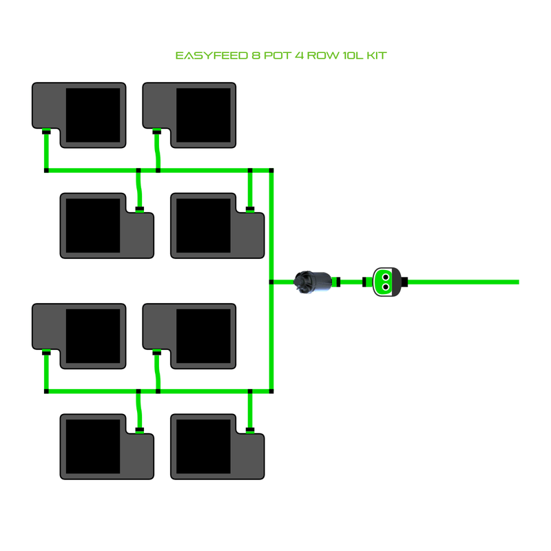ALIEN EASYFEED 8 Pot Hydroponic kit 4 row