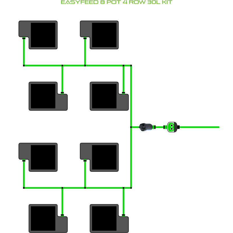 ALIEN EASYFEED 8 Pot Hydroponic kit 4 row