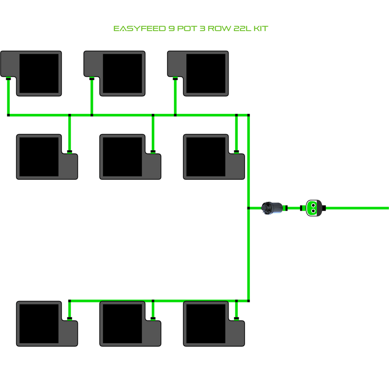 ALIEN EASYFEED 9 Pot Hydroponic kit 3 row