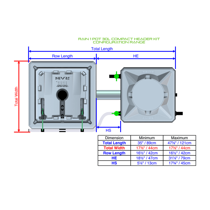 ALIEN RAIN 1 Pot Hydroponic kit 1 row