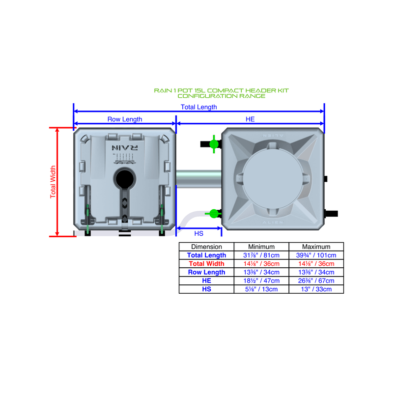 ALIEN RAIN 1 Pot Hydroponic kit 1 row