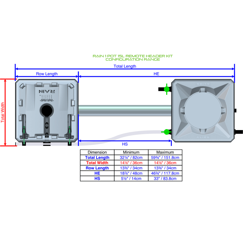 ALIEN RAIN 1 Pot Hydroponic kit 1 row