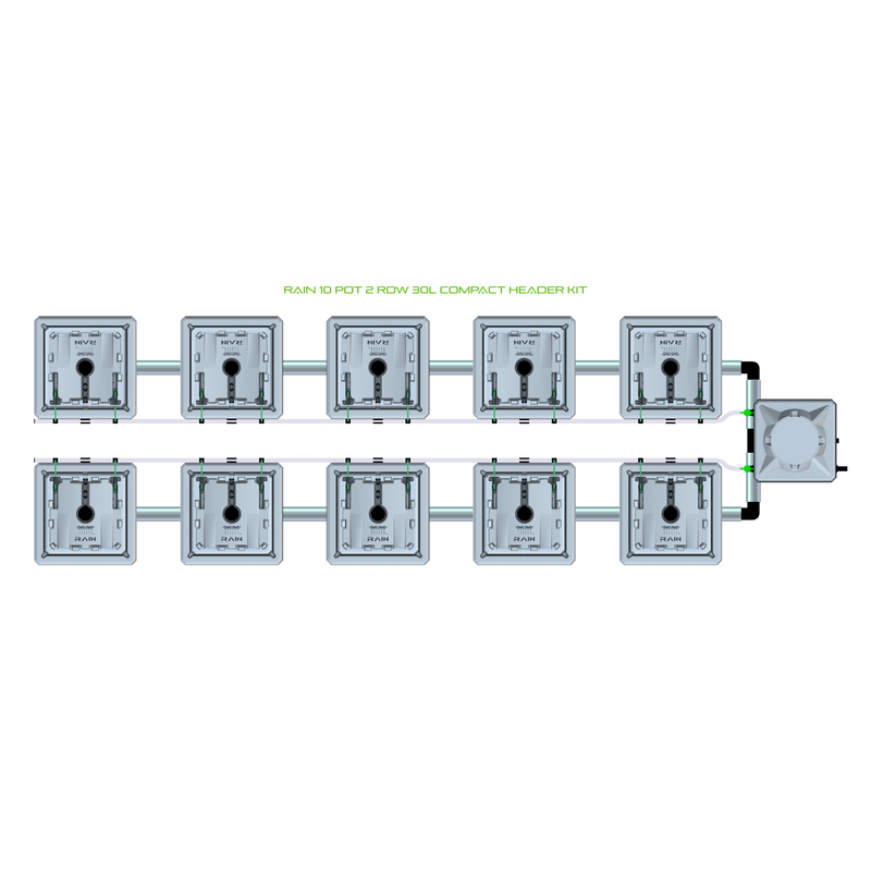 ALIEN RAIN 10 Pot Hydroponic kit 2 row