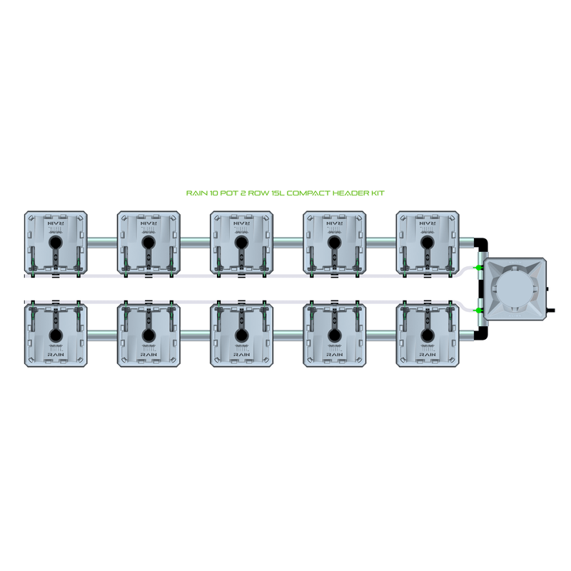 ALIEN RAIN 10 Pot Hydroponic kit 2 row