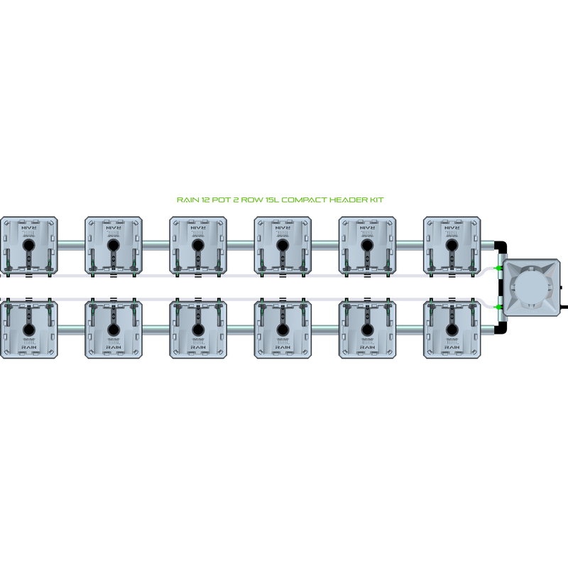 ALIEN RAIN 12 Pot Hydroponic kit 2 row