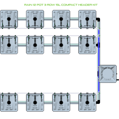 ALIEN RAIN 12 Pot Hydroponic kit 3 row