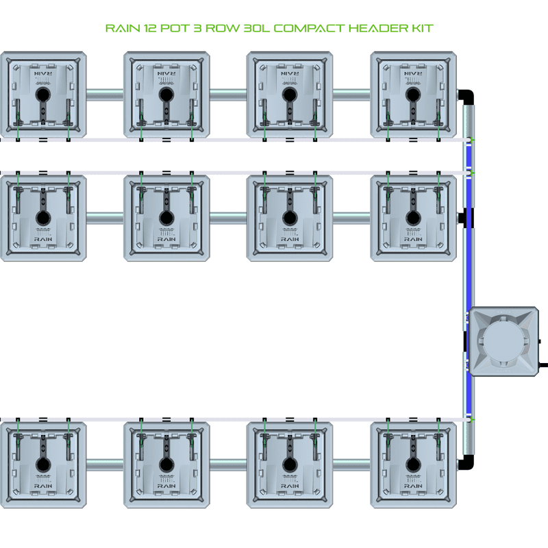 ALIEN RAIN 12 Pot Hydroponic kit 3 row