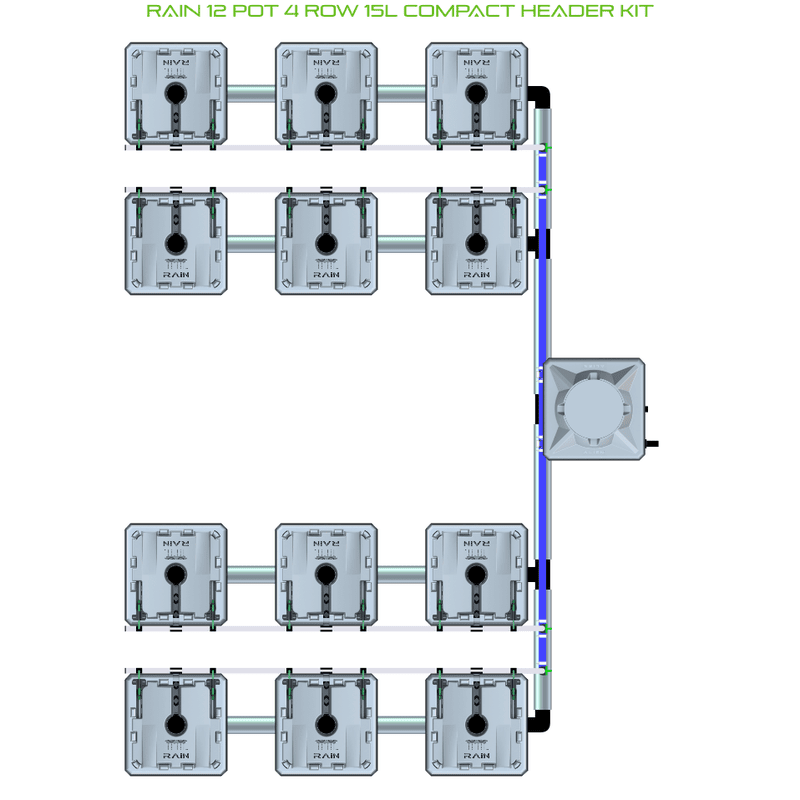 ALIEN RAIN 12 Pot Hydroponic kit 4 row