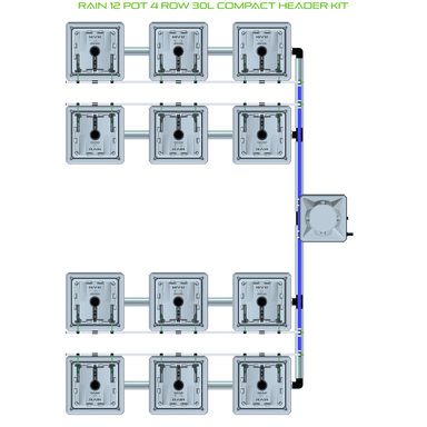 ALIEN RAIN 12 Pot Hydroponic kit 4 row