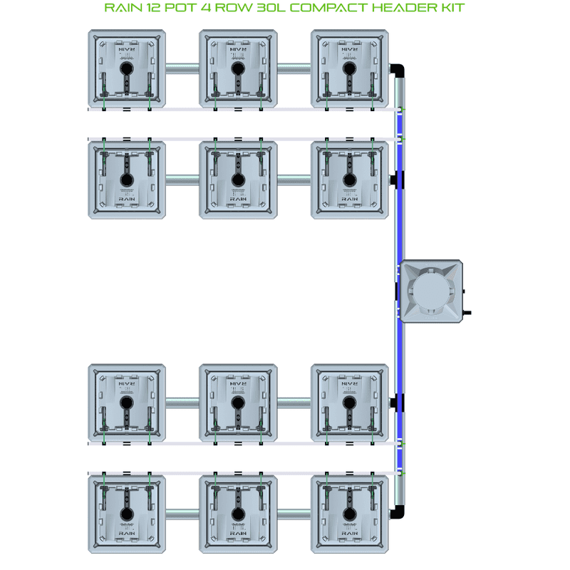 ALIEN RAIN 12 Pot Hydroponic kit 4 row