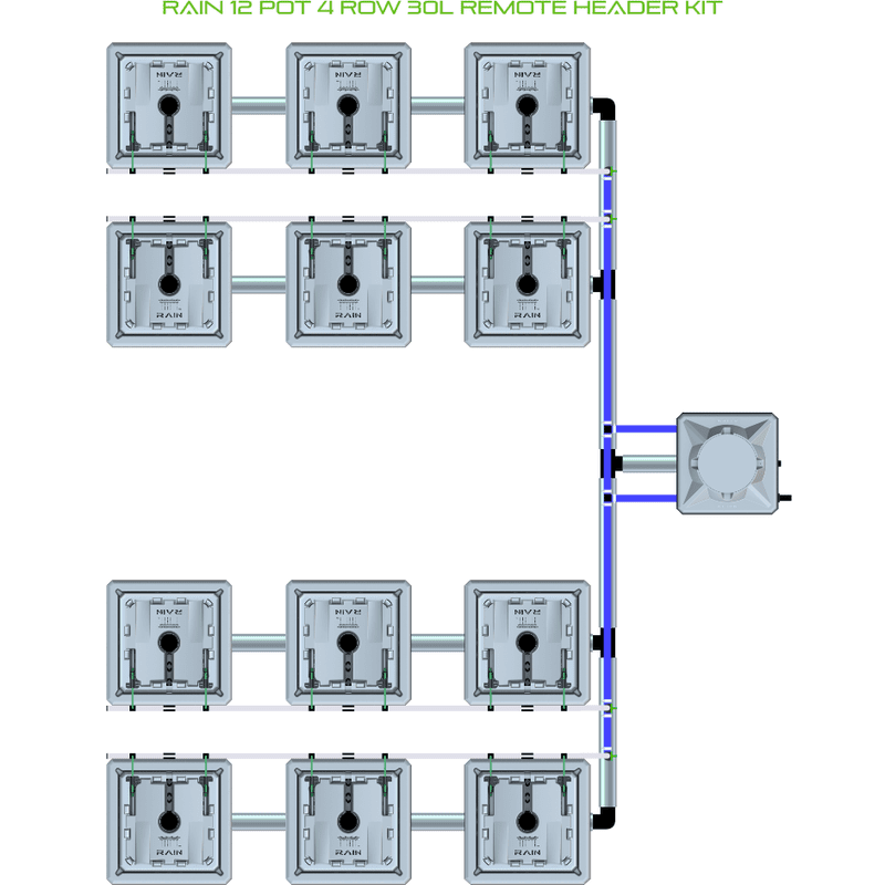 ALIEN RAIN 12 Pot Hydroponic kit 4 row