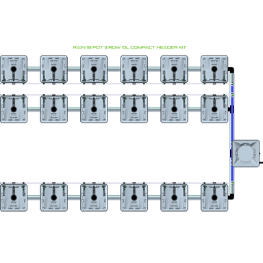 ALIEN RAIN 18 Pot Hydroponic kit 3 row