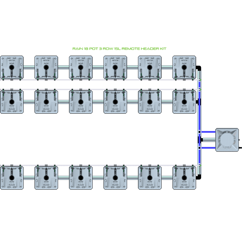 ALIEN RAIN 18 Pot Hydroponic kit 3 row