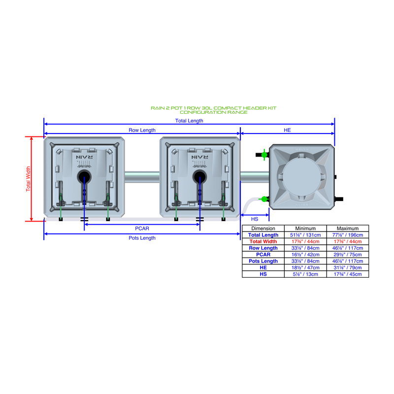 ALIEN RAIN 2 Pot Hydroponic kit 1 row