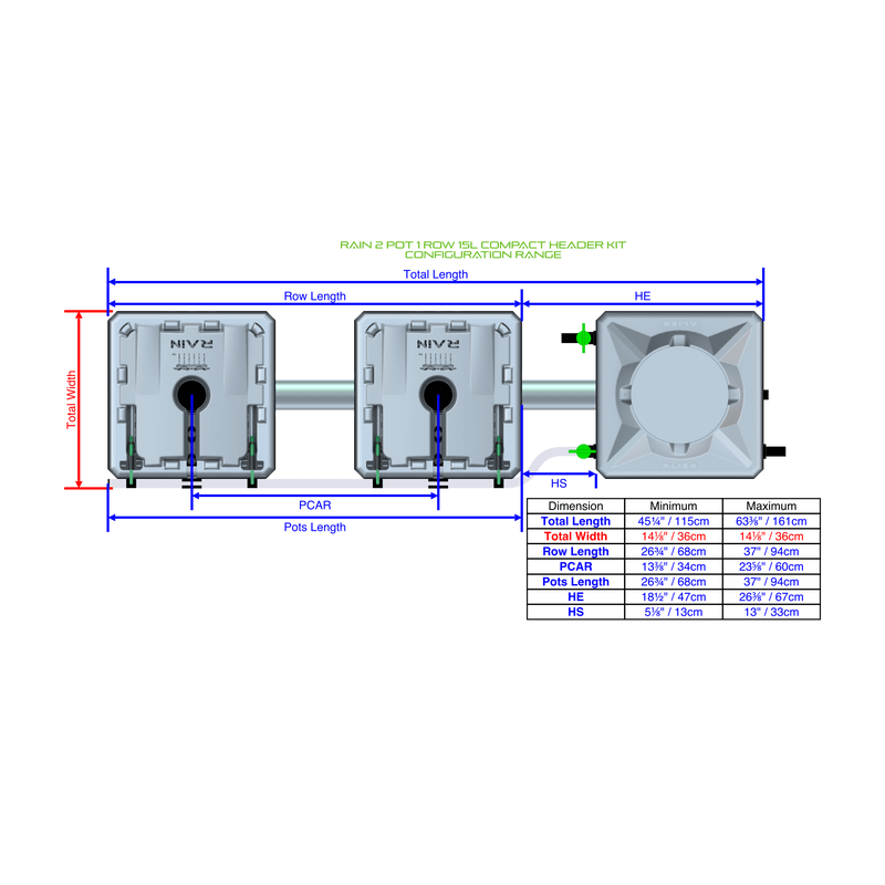 ALIEN RAIN 2 Pot Hydroponic kit 1 row