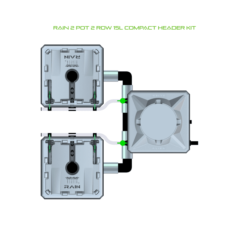 ALIEN RAIN 2 Pot Hydroponic kit 2 row