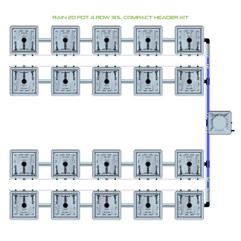 ALIEN RAIN 20 Pot Hydroponic kit 4 row