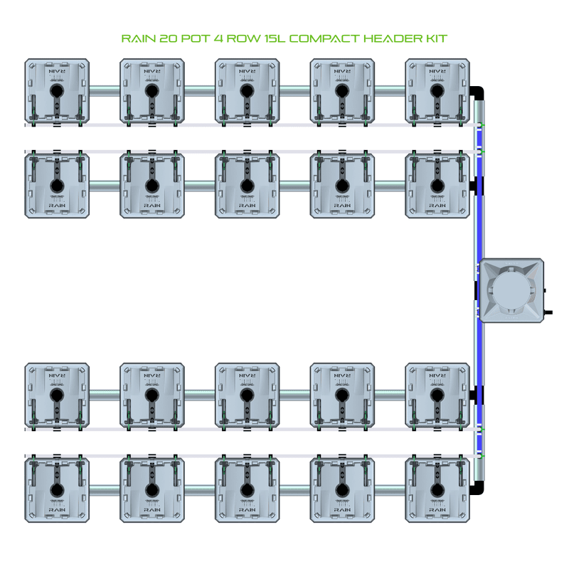 ALIEN RAIN 20 Pot Hydroponic kit 4 row