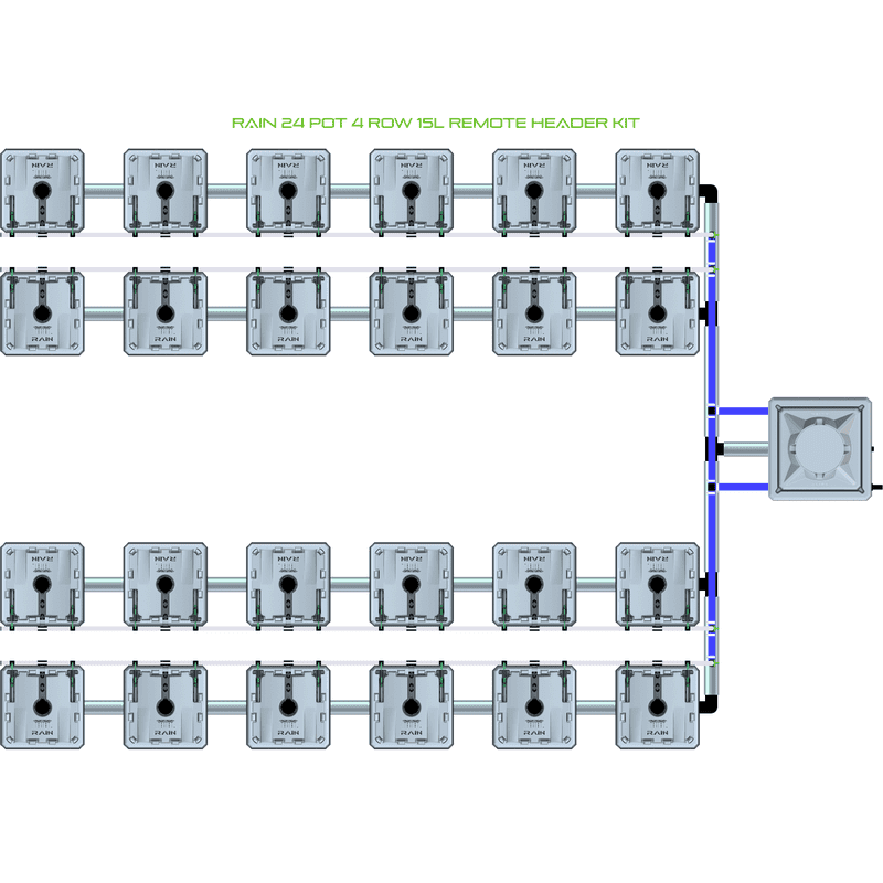 ALIEN RAIN 24 Pot Hydroponic kit 4 row