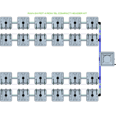 ALIEN RAIN 24 Pot Hydroponic kit 4 row