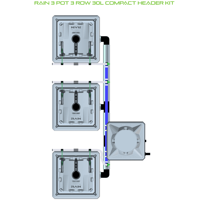 ALIEN RAIN 3 Pot Hydroponic kit 3 row